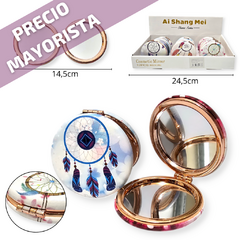 Espejito Espejo Doble faz metal atrapa sueño cartera aumento regaleria