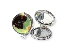 Espejo Metal Glitter Cartera Doble Aumento Regaleria - tienda online