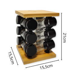 Especiero Condimentero Giratorio X12 Frasquitos Cocina - comprar online