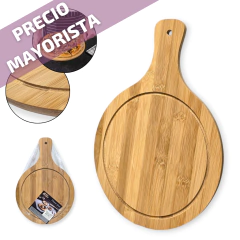 Tabla Mango Madera Bamboo Cortar Picar Bazar - comprar online