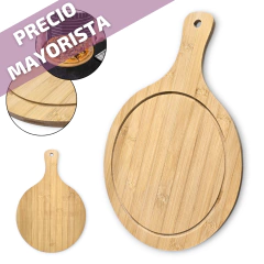 Tabla Mango Madera Bamboo Cortar Picar Bazar - comprar online