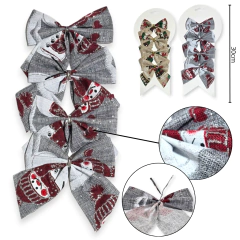 MOÑO TELA SET 4 PIEZAS 9X9CM ESTAMPADO 2 COLORES - comprar online