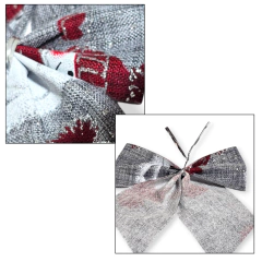 Imagen de MOÑO TELA SET 4 PIEZAS 9X9CM ESTAMPADO 2 COLORES