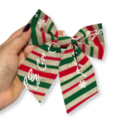 Imagen de MOÑO TELA SET 2 PIEZAS 13X15CM ESTAMPADO 2 COLORES