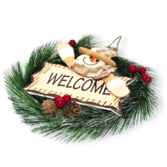 CORONA NAVIDEÑA PARA PUERTA WELCOME 22CM