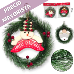 CORONA NAVIDEÑA PARA PUERTA MERRY CHRISTMAS 22CM - comprar online