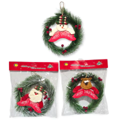 CORONA NAVIDEÑA PARA PUERTA MERRY CHRISTMAS 22CM en internet