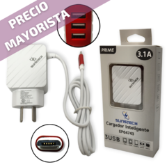 Cargador Inteligente Sunstech 3 Usb 3.1a