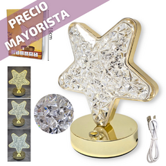 Lampara Velador led Estrella Recargable Usb Deco - comprar online