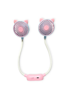 Ventilador Cuello Portatil gatito Recargable Verano Regaleria - tienda online