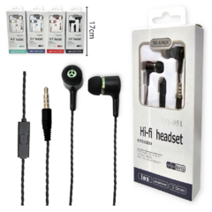 Auricular Cableado Cable Potencia In Ear Manos Libres
