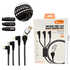 Cable Datos Cargador 3 En 1 Angulo Recto Con Interfase