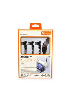 Cable Datos Cargador 3 En 1 Angulo Recto Con Interfase