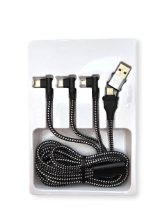 Cable Datos Cargador 3 En 1 Angulo Recto Con Interfase - comprar online