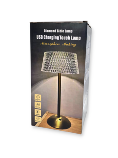 Lámpara Velador Led Recargable Usb Cristal Táctil Moderno en internet
