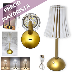 a Lámpara Velador Led Recargable Usb Cristal Táctil Moderno - comprar online
