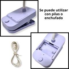 Lampara de escritorio velador led flexible con pinza - Pachos