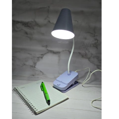 Imagen de Lampara de escritorio velador led flexible con pinza