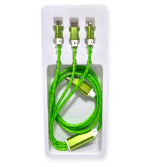 Cable Datos Cargador 3 En 1 Luz Led Fluida - comprar online