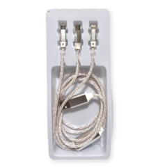 Cable Datos Cargador 3 En 1 Luz Led Fluida - pachos