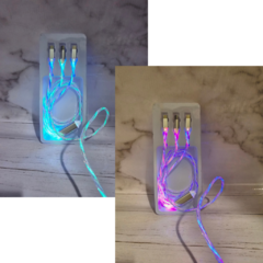 Cable Datos Cargador 3 En 1 Luz Led Fluida - comprar online