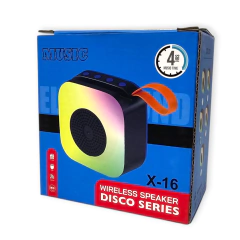 ELECTRONICA ALTAVOZ BLUETOOTH CUADRADO PLASTICO CARGA USB LUZ en internet