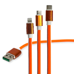 Cable Cargador Usb Micro Usb 3 Conectores Celular Tablet - Pachos