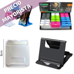 SOPORTE PARA TABLET O CELULAR X 12 UNIDADES 8CM PLASTICO EN CAJA EXHIBIDORA - comprar online