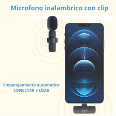 Microfono corbatero inalambrico interfaz apple android usb - tienda online