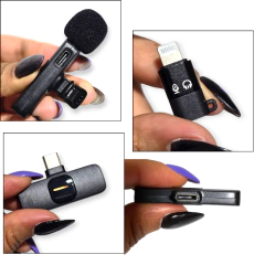 Microfono corbatero inalambrico interfaz apple android usb