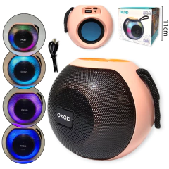 parlante portatil altavoz redondo recargable usb - comprar online