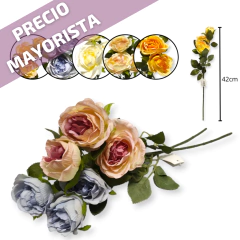Flor Ramo Rosas Artificiales vara deco hogar