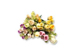 Imagen de Flor Artificial Ramo Rosas varios colores tela