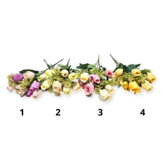Flor Artificial Ramo Rosas varios colores tela - comprar online