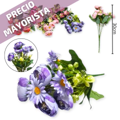 Flor Artificial En Ramo Flores Centro Mesa Deco - comprar online