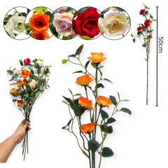 Vara flor Rosas Artificiales Ramo Flor Flores