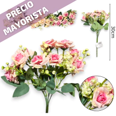 flor Ramo Rosas Decorativa Flores Artificial deco hogar - comprar online