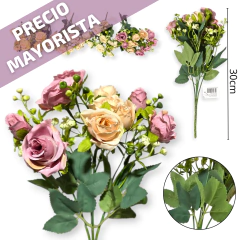 flor Ramo De Flores rosas Artificial deco hogar - comprar online