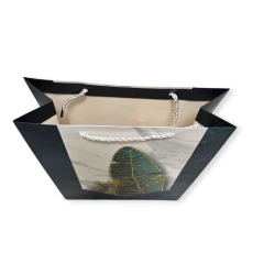Bolsa Papel Regalo Estampada Hojas 32x26x10 - pachos
