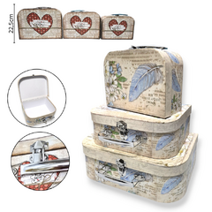 Set X3 Cajas Rectangular Manija Organizadoras Estampada - comprar online