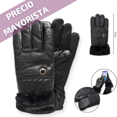 b Guante Moto Eco Cuero Abrigo Peluche Invierno Guantes Bici