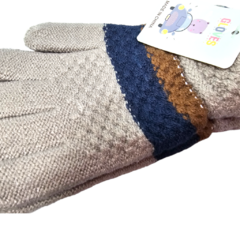 Imagen de a Guante juvenil pack x12 unidades rayado varios colores abrigo invierno