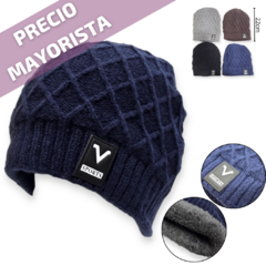 Gorro De Lana pesado Beanie Elastizado Invierno peluche 4 colores