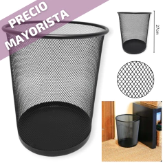 cesto Papelero tacho Metal Oficina Basura