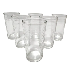 Vasos Vidrio Alto Varios Diseños Agua Jugo X6 Unidades - comprar online