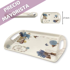 Bandeja Desayuno Rectangular Melamina Estampada Bazar cocina