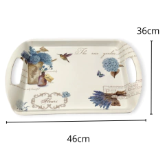 Bandeja Desayuno Rectangular Melamina Estampada Grande - comprar online