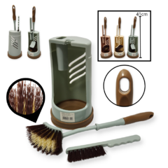 Set Escobilla Inodoro Cepillo Doble Plastico Deco Hogar Baño - comprar online