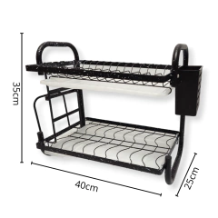 Secaplatos Escurridor Acero Inoxidable 2 Piso Bandeja - comprar online