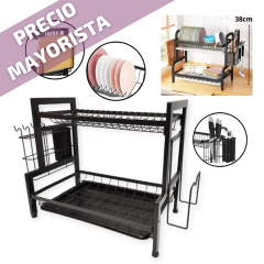 Secaplatos Escurridor 2 Pisos Bazar Bandeja Cocina Mesada